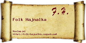 Folk Hajnalka névjegykártya